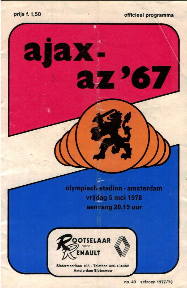 AZ Programma 5-mei-1978 bekerfinale AZ-Ajax